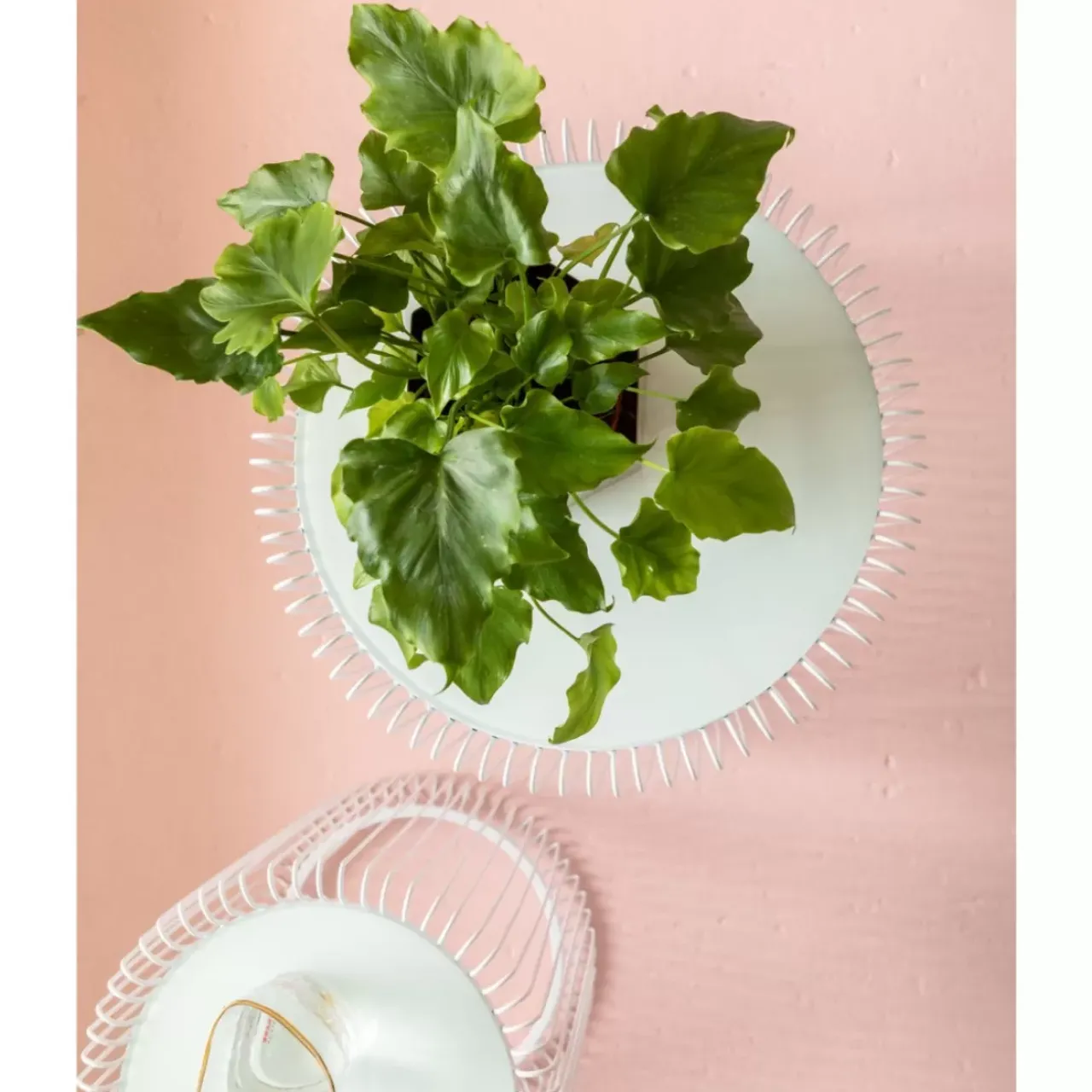Tische|KARE Design Beistelltisch Wire White (2/Set) O44Cm