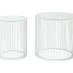 Tische|KARE Design Beistelltisch Wire White (2/Set) O44Cm