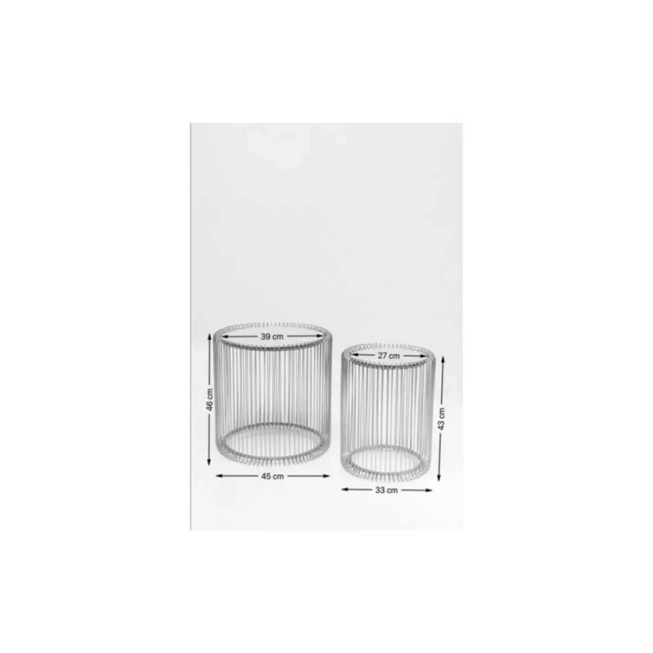 Tische|KARE Design Beistelltisch Wire White (2/Set) O44Cm