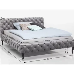 Betten|KARE Design Bett Desire Velvet Silbergrau 200X200Cm