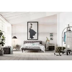 Betten|KARE Design Bett Desire Velvet Silbergrau 200X200Cm