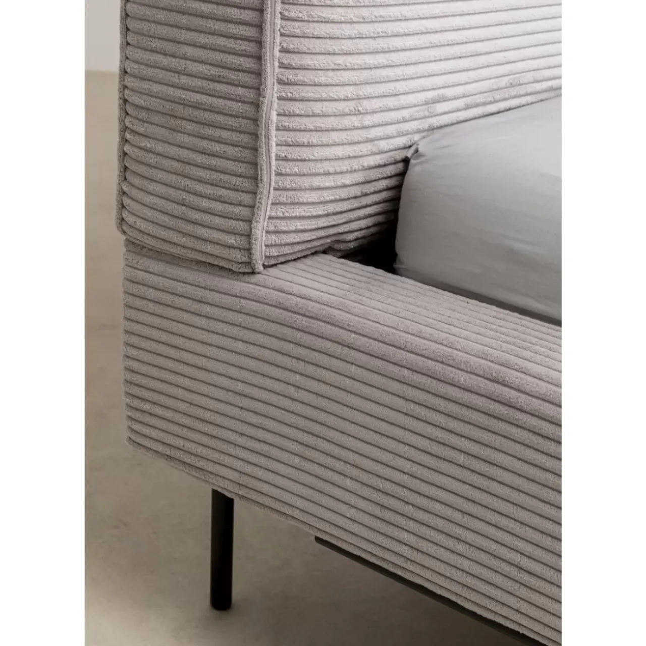 Betten|KARE Design Bett East Side Cord Grau 180X200Cm