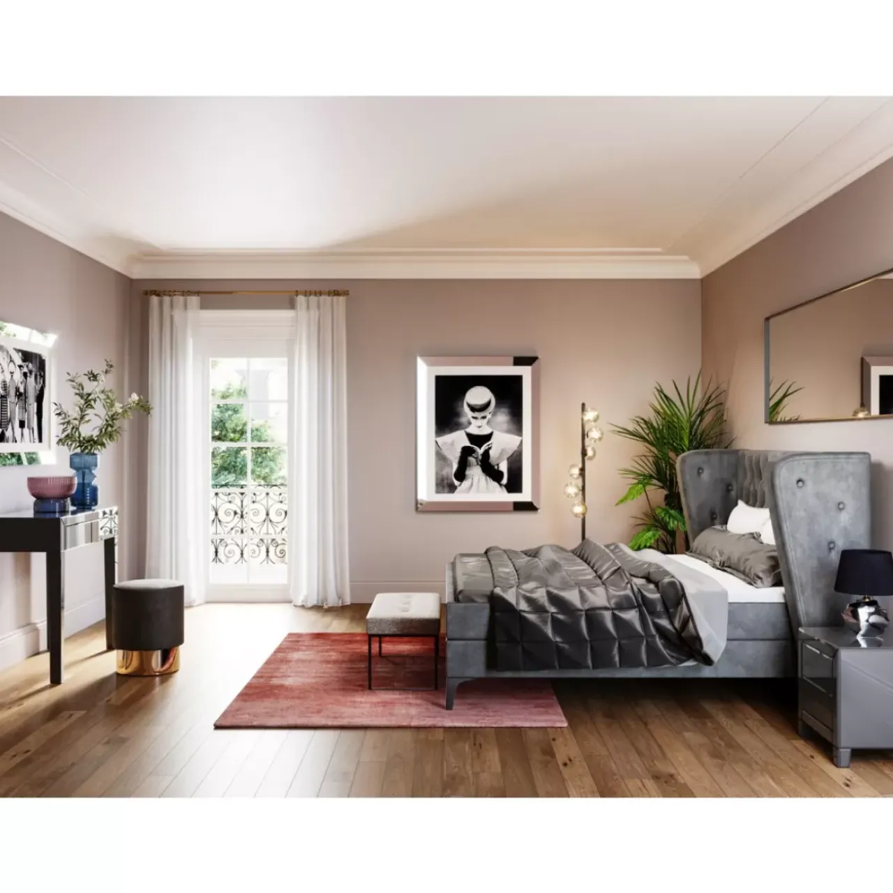 Betten|KARE Design Boxspringbett Benito Moon Grau 180X200Cm