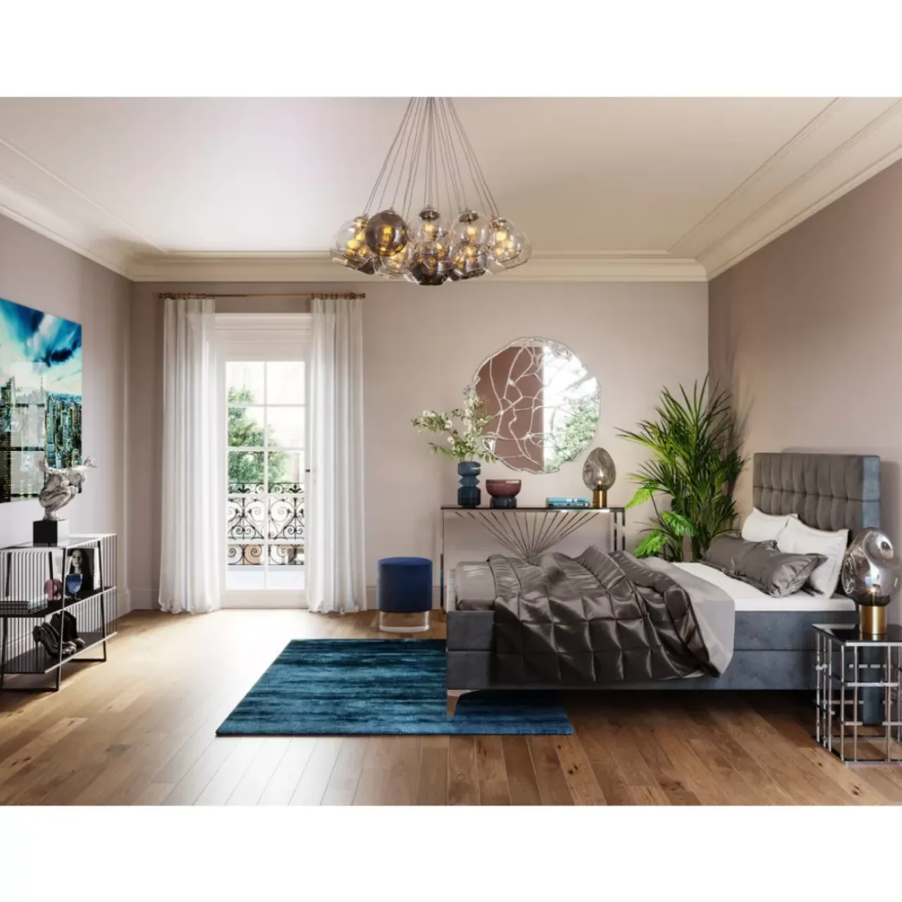Betten|KARE Design Boxspringbett Benito Star Grau 180X200Cm
