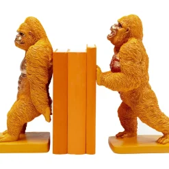 Deko & Geschenkartikel|KARE Design Buchstutze Gorilla Orange (2/Set)