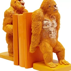 Deko & Geschenkartikel|KARE Design Buchstutze Gorilla Orange (2/Set)
