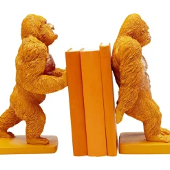Deko & Geschenkartikel|KARE Design Buchstutze Gorilla Orange (2/Set)