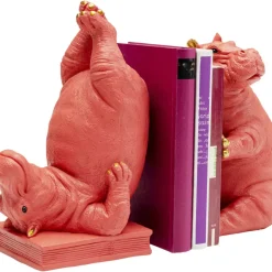 Deko & Geschenkartikel|KARE Design Buchstutze Hippo Pink (2/Set)