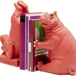 Deko & Geschenkartikel|KARE Design Buchstutze Hippo Pink (2/Set)