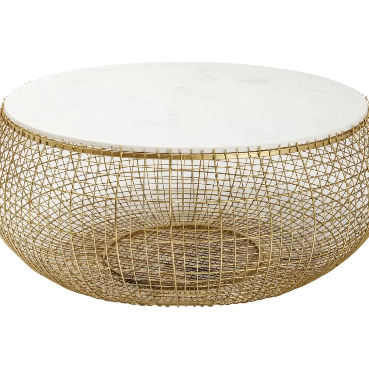 Tische|KARE Design Couchtisch Cesta Marmor Gold O100Cm