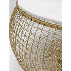 Tische|KARE Design Couchtisch Cesta Marmor Gold O100Cm