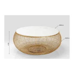 Tische|KARE Design Couchtisch Cesta Marmor Gold O100Cm
