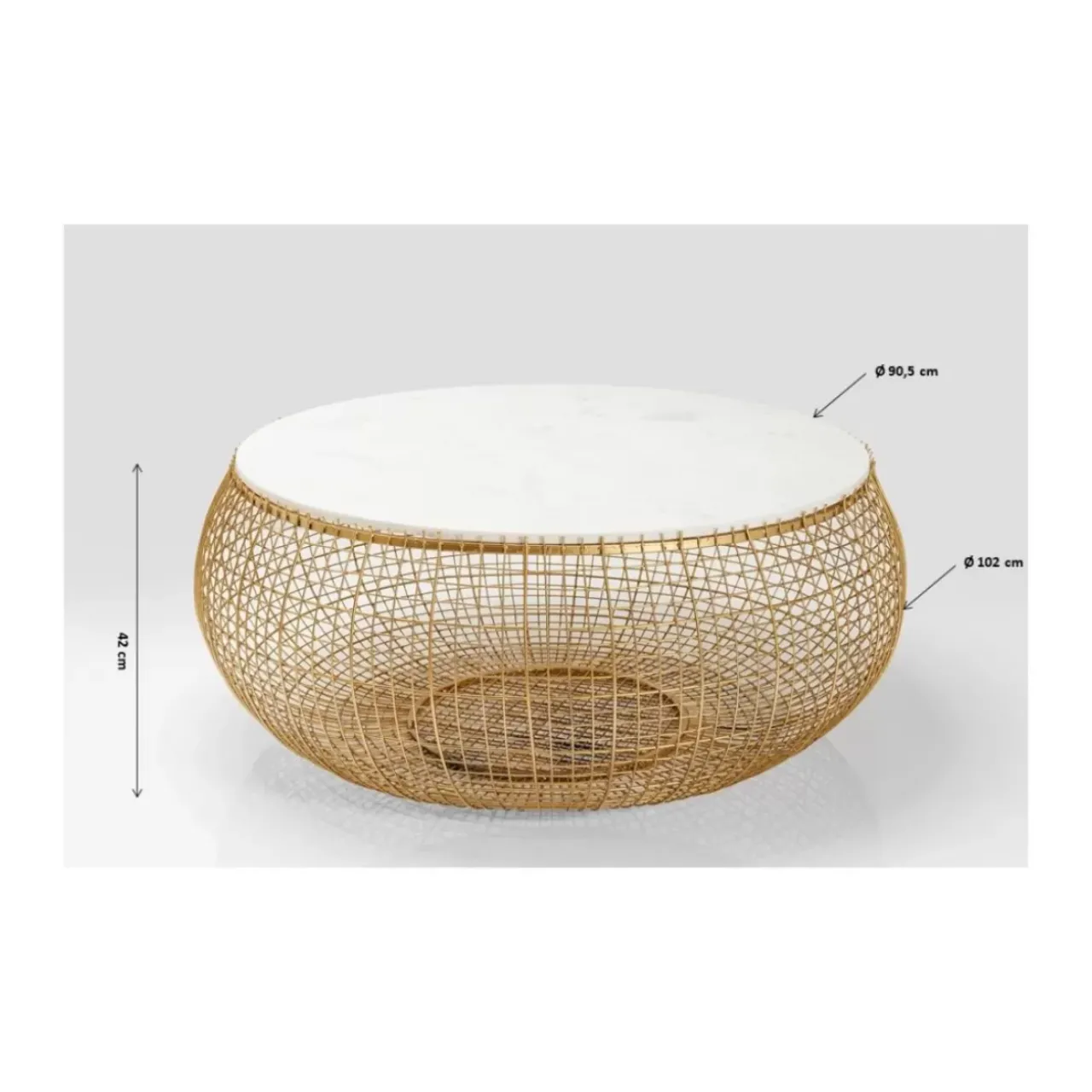 Tische|KARE Design Couchtisch Cesta Marmor Gold O100Cm