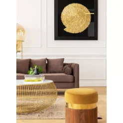 Tische|KARE Design Couchtisch Cesta Marmor Gold O100Cm