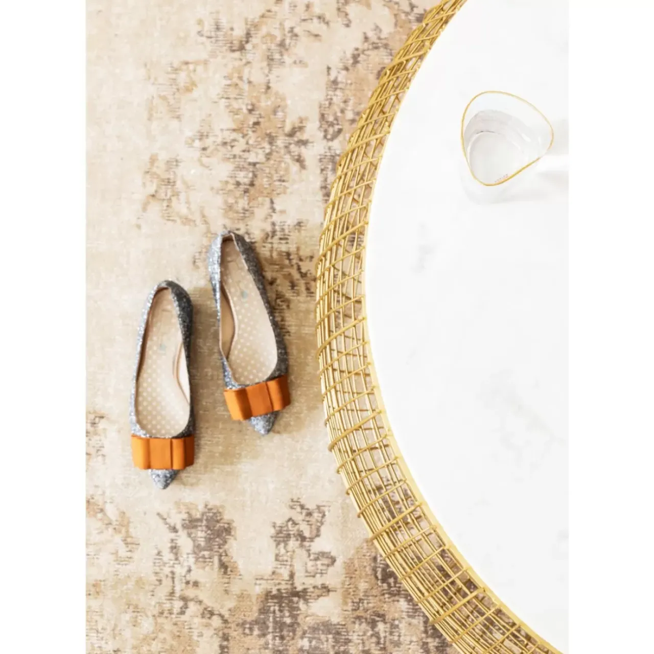 Tische|KARE Design Couchtisch Cesta Marmor Gold O100Cm