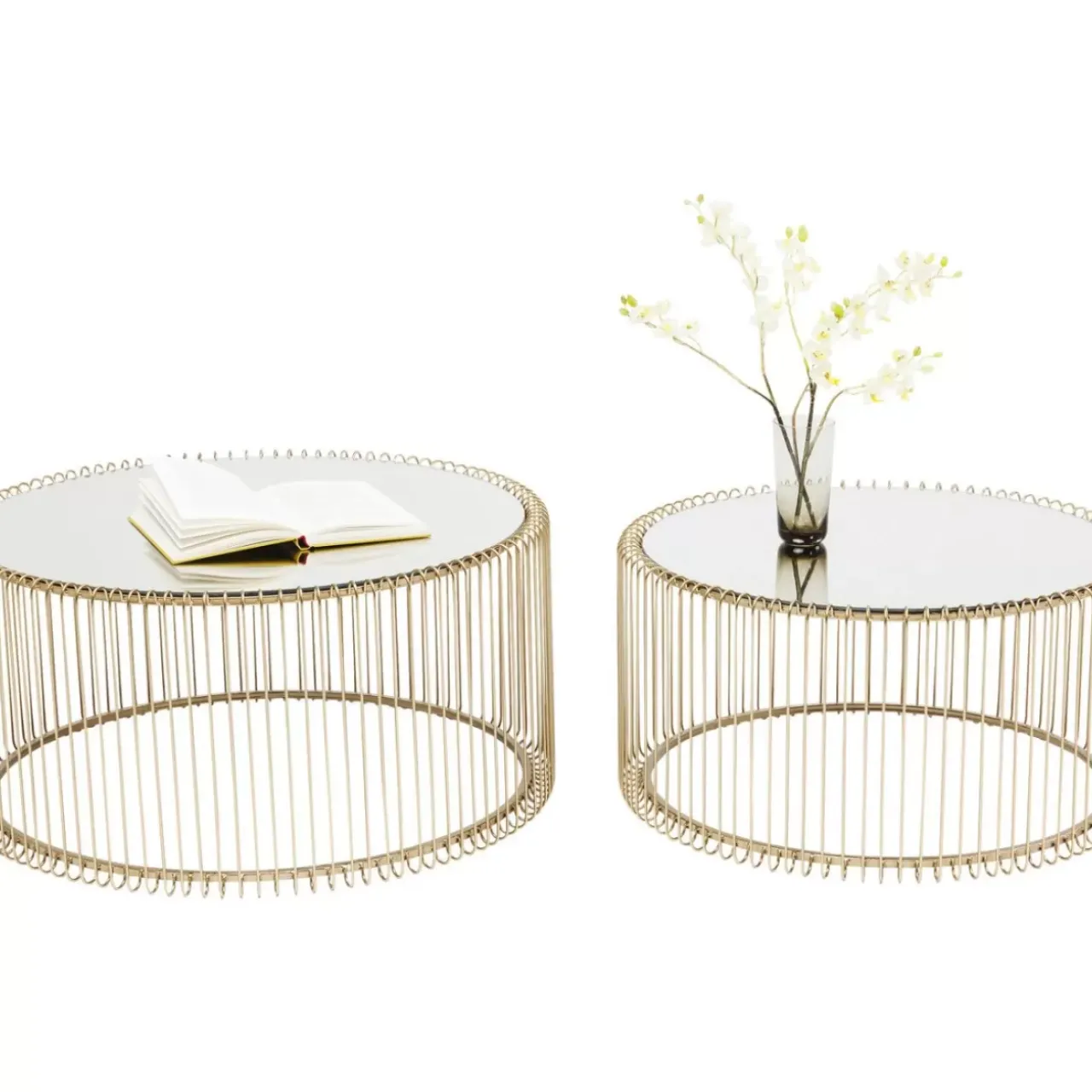 Tische|KARE Design Couchtisch Wire Messing (2/Set)