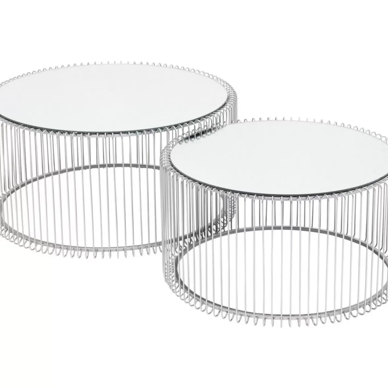 Tische|KARE Design Couchtisch Wire Silber (2/Set)