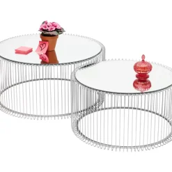 Tische|KARE Design Couchtisch Wire Silber (2/Set)