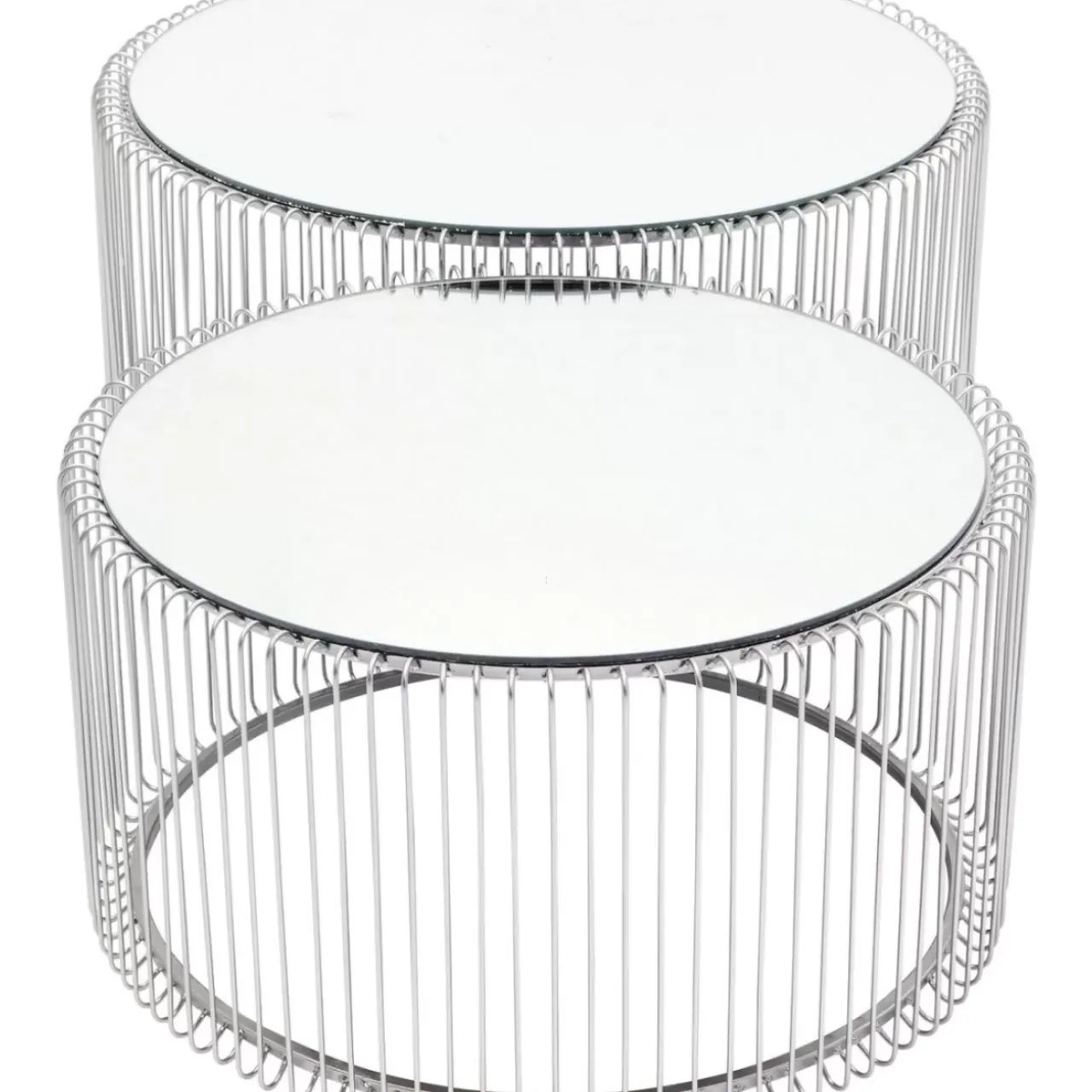 Tische|KARE Design Couchtisch Wire Silber (2/Set)