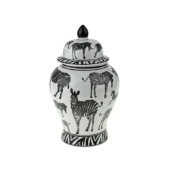 Vasen|KARE Design Deckelvase Zebra