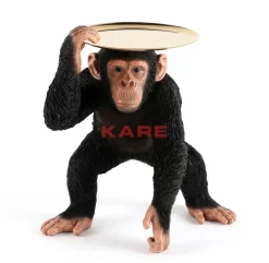 Deko & Geschenkartikel|KARE Design Deko Figur Butler Playing Chimp Schwarz 52Cm