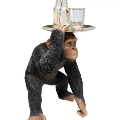 Deko & Geschenkartikel|KARE Design Deko Figur Butler Playing Chimp Schwarz 52Cm