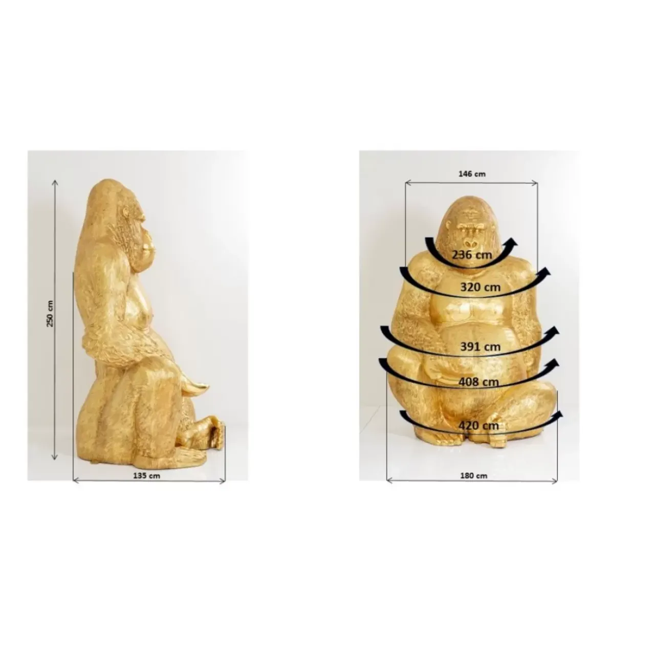 Deko & Geschenkartikel|KARE Design Deko Figur Gorilla Gold Xxl 249