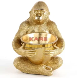 Deko & Geschenkartikel|KARE Design Deko Figur Gorilla Holding Bowl Gold