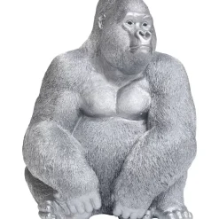Deko & Geschenkartikel|KARE Design Deko Figur Monkey Gorilla Side Xl Silber Matt
