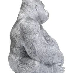 Deko & Geschenkartikel|KARE Design Deko Figur Monkey Gorilla Side Xl Silber Matt