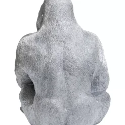 Deko & Geschenkartikel|KARE Design Deko Figur Monkey Gorilla Side Xl Silber Matt