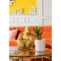 Deko & Geschenkartikel|KARE Design Deko Figur Monkey Gorilla Side Medium Gold