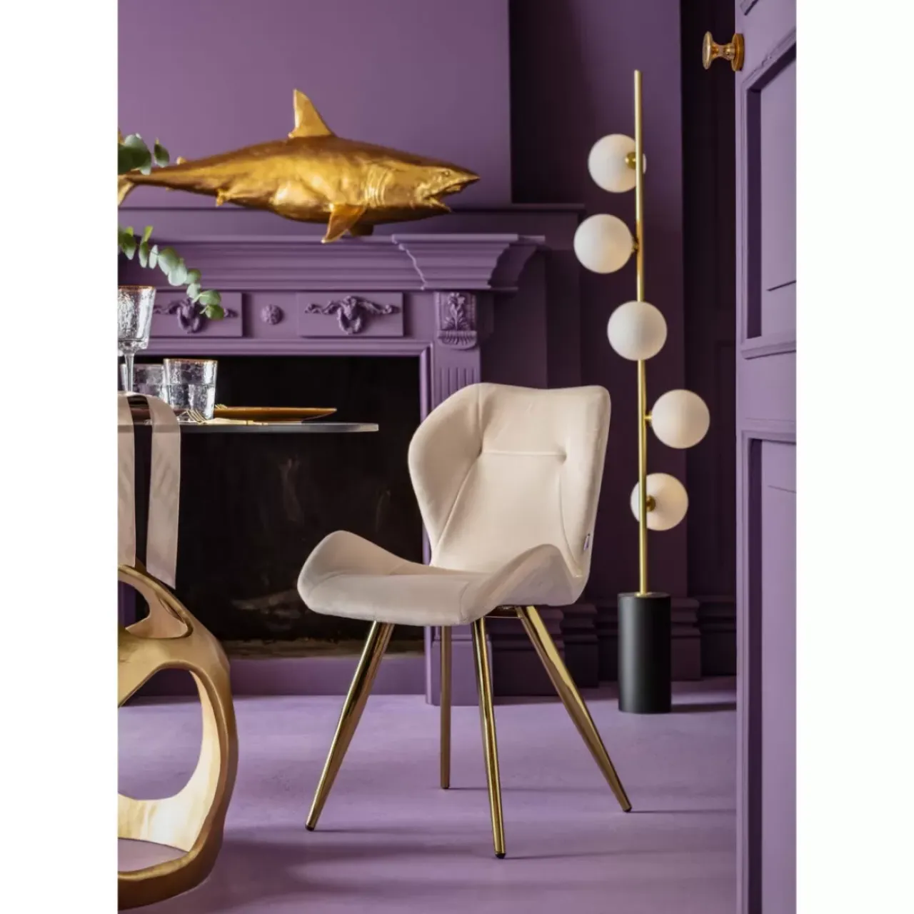 Deko & Geschenkartikel|KARE Design Deko Figur Shark Henry Gold 106Cm