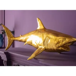 Deko & Geschenkartikel|KARE Design Deko Figur Shark Henry Gold 106Cm