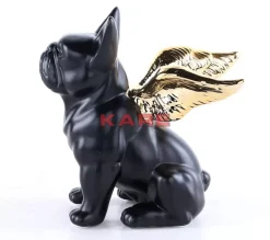 Deko & Geschenkartikel|KARE Design Deko Figur Sitting Angel Dog Gold-Schwarz