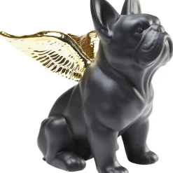 Deko & Geschenkartikel|KARE Design Deko Figur Sitting Angel Dog Gold-Schwarz