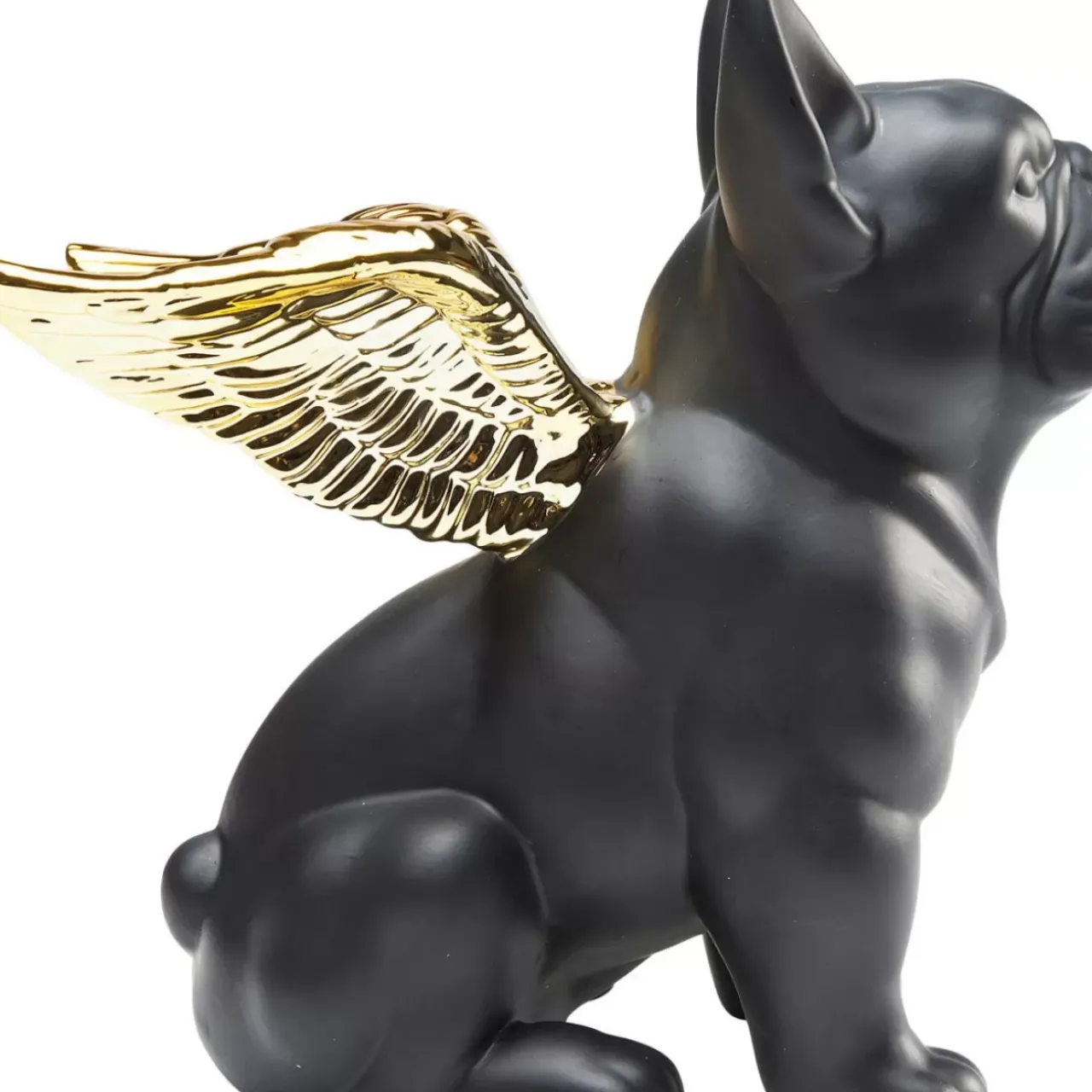 Deko & Geschenkartikel|KARE Design Deko Figur Sitting Angel Dog Gold-Schwarz