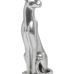 Deko & Geschenkartikel|KARE Design Deko Figur Sitting Leopard Silber 150Cm