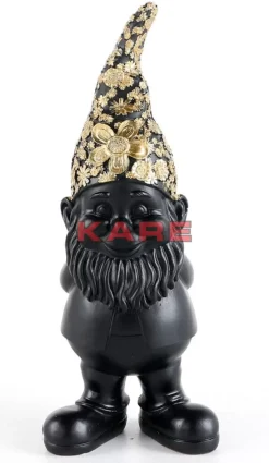 Deko & Geschenkartikel|KARE Design Deko Figur Zwerg Standing Schwarz Gold 30Cm