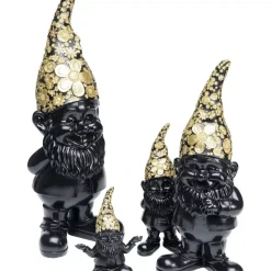 Deko & Geschenkartikel|KARE Design Deko Figur Zwerg Standing Schwarz Gold 30Cm