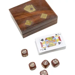 Deko & Geschenkartikel|KARE Design Deko Karten Box Gamble Wood (7/Tlg.)