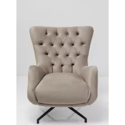 Sessel|KARE Design Drehsessel Bellissima Velvet Beige