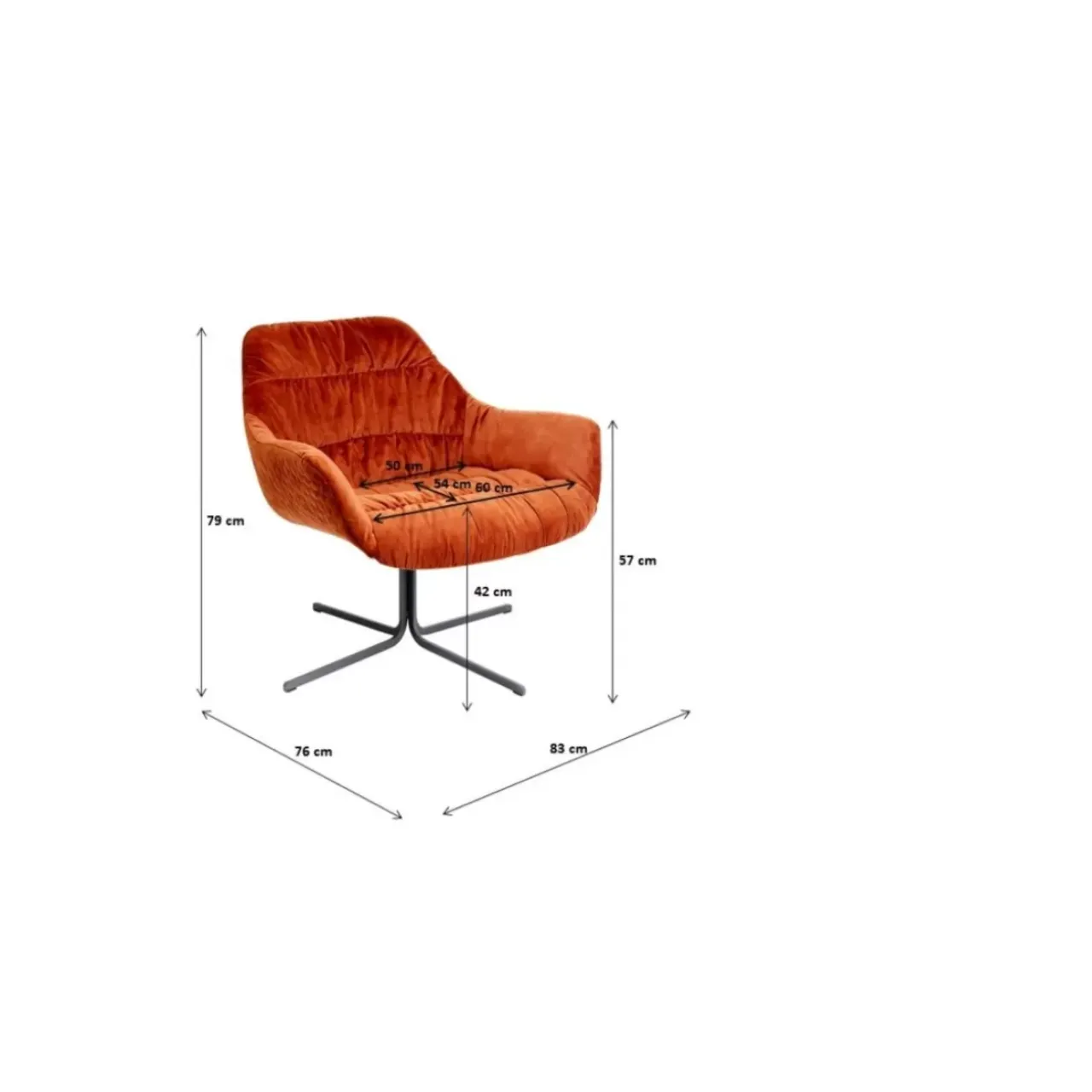 Sessel|KARE Design Drehsessel Bristol Rostrot