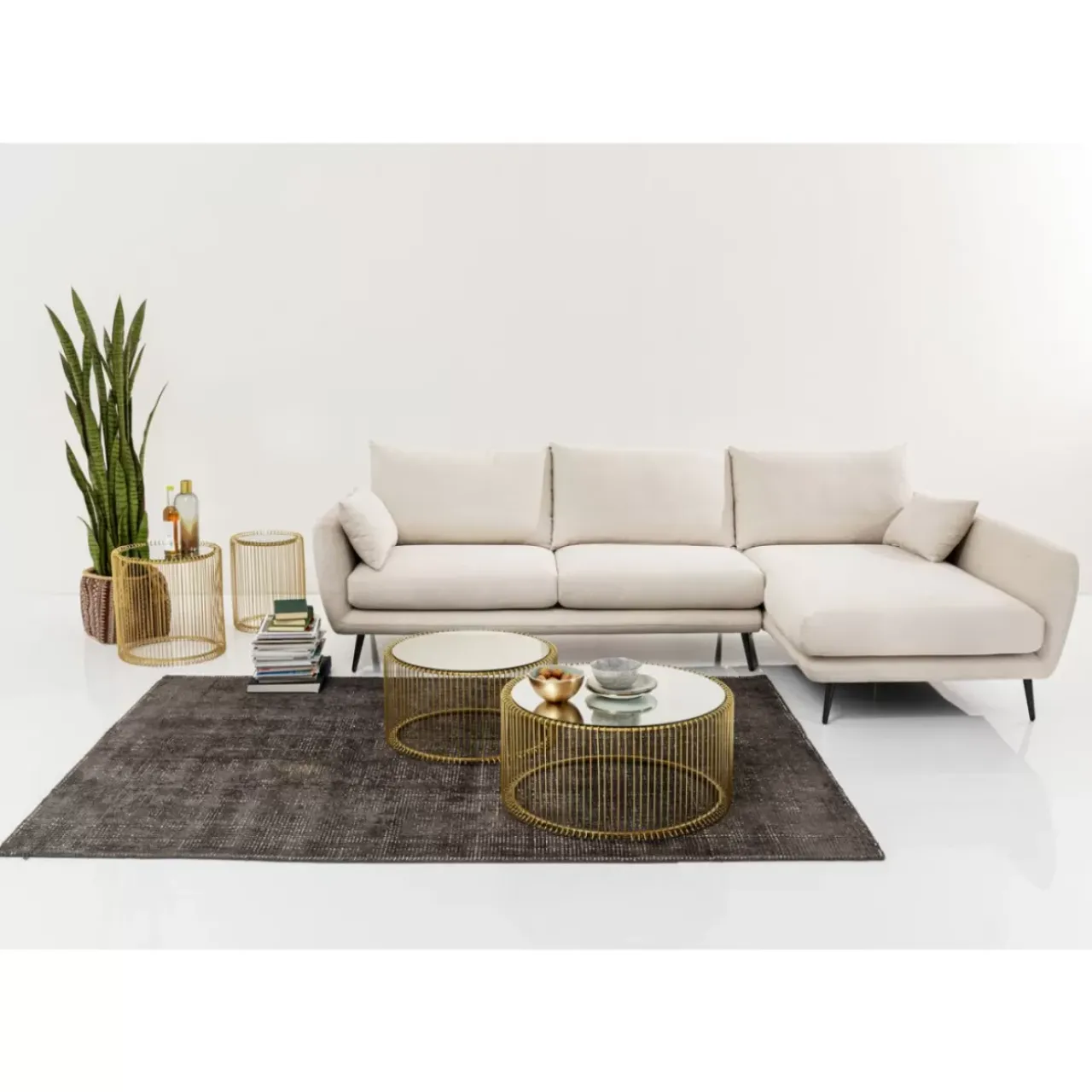 Sofas & Couches|KARE Design Ecksofa Amalfi Rechts Creme 275Cm