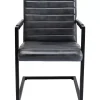 Stühle|KARE Design Freischwinger Lola Leder Grau