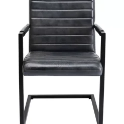 Stühle|KARE Design Freischwinger Lola Leder Grau