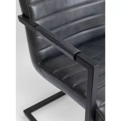 Stühle|KARE Design Freischwinger Lola Leder Grau