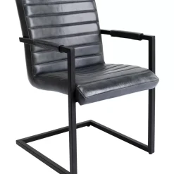 Stühle|KARE Design Freischwinger Lola Leder Grau