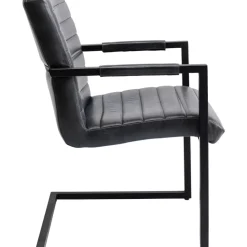 Stühle|KARE Design Freischwinger Lola Leder Grau