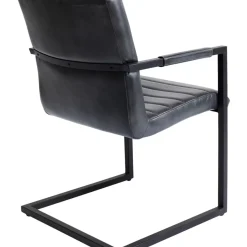 Stühle|KARE Design Freischwinger Lola Leder Grau